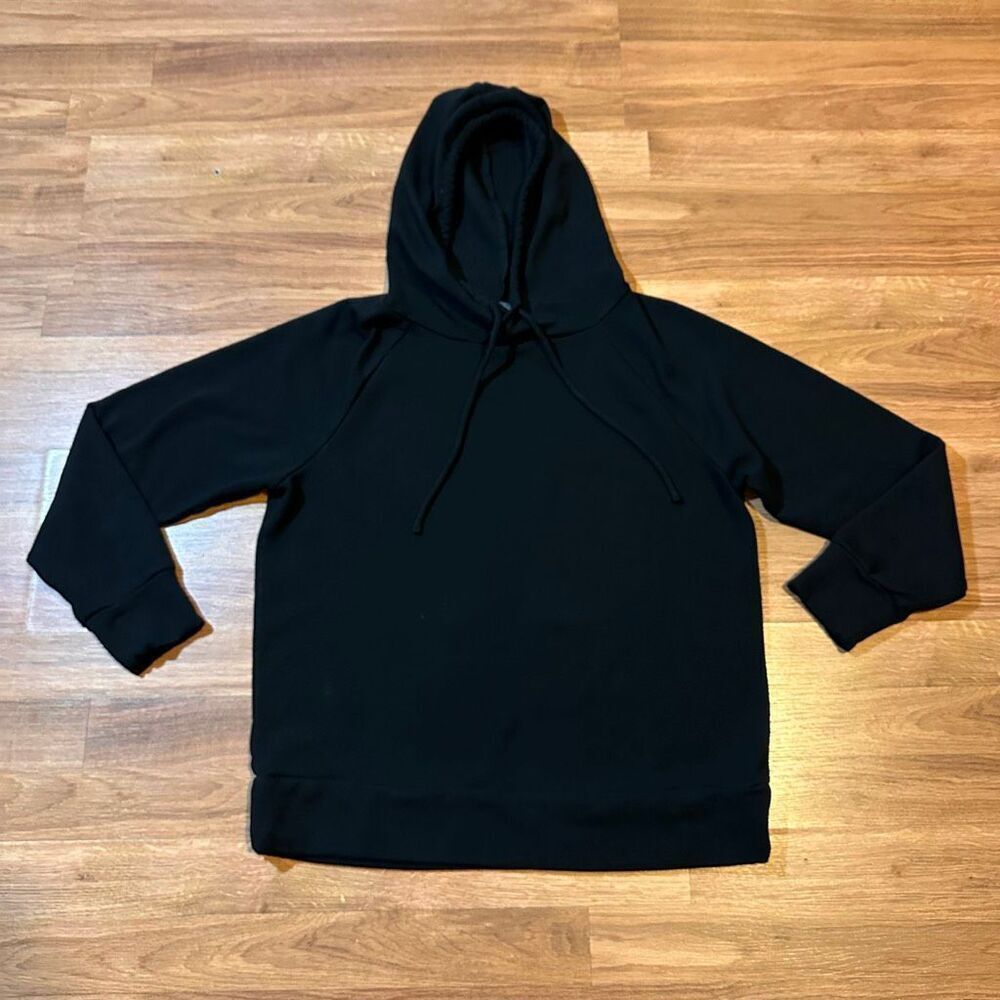 Eddie Bauer Long Sleeve Pull-Over Hoodie Black Shirt Sweatshirt | Women Size Sma